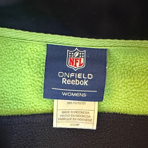 NFL Womens Seahawks Jacket - Navy and Lime - Picture 2 of 3